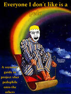 beard clothes everyone_i_don't_like_is_hitler glasses nate open_mouth rainbow text variant:feraljak yellow_hair // 1116x1470 // 408.6KB