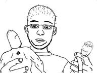 andy bald bbc beard gem glasses holding_object soyjak spade toy_story variant:andyjak variant:cobson wholesome // 666x500 // 52.1KB