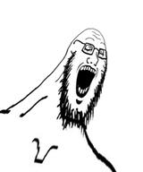 crazed crazy cross_eyed distorted open_mouth soyjak subvariant:soyak_(crazed) teeth variant:soyak // 532x640 // 101.1KB