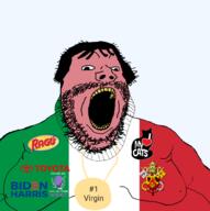 animal biden_harris boxing boxing_glove cat catholic countrywar fat glasses hair ibs italy joe_biden kamala_harris open_mouth pink_skin ragu soyjak stubble text tonytalk toyota variant:gapejak virgin yellow_teeth // 1622x1634 // 653.0KB