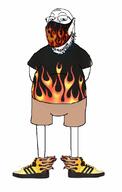 clothes fire full_body glasses mask soyjak stubble tshirt variant:gapejak // 700x1100 // 63.7KB