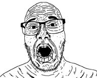 glasses lips open_mouth soyjak stubble transparent_background variant:roger_jimmy_piker wrinkles // 799x643 // 24.6KB