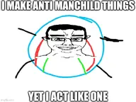 glasses imgflip.com looking_at_you manchild subvariant:chudjak_front text variant:chudjak // 600x450 // 51.7KB