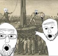 4soyjaks arm chad france french_revolution glasses hand historical history mustache nordic_chad open_mouth pointing revolution soyjak stubble variant:markiplier_soyjak variant:soyak variant:two_pointing_soyjaks // 1125x1091 // 1.5MB
