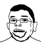 ear glasses hair open_mouth soyjak stubble variant:unknown // 519x690 // 16.2KB