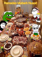 dinner goyslop grandma hijab muslim_hat muslims nate pepe_the_frog ramadan table toddler variant:cobson variant:gapejak // 600x800 // 1018.4KB