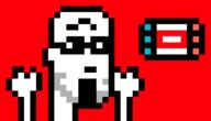 animated arm glasses hand hands_up minimalism nft nintendo nintendo_switch open_mouth pixel_art soyjak stubble variant:cryptopunkjak video_game // 560x320 // 6.3KB