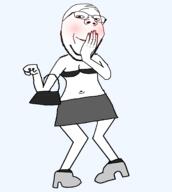 arm beard blush blushing boots bra cute glasses hand_on_face high_heels purse series:slutjaks skirt smile stubble subvariant:slutjak subvariant:wholesome_soyjak variant:gapejak // 2560x2860 // 602.6KB