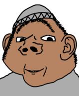 brown_skin closed_mouth clothes ear hair islam smile soyjak taqiyah variant:ishish_soyak_ears // 598x724 // 15.9KB