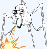 angry armpit bloodshot_eyes body_horror chest_hair crying eyebrows glasses laser no_mouth reddit straw stretched_mouth stubble tripod variant:soyak vein war_of_the_worlds // 1000x1035 // 259.0KB