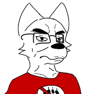 animal animal_ears anthro anti_furry closed_mouth clothes ear eyebrows flag:anti_furry fur furry glasses nose snout subvariant:furchud variant:chudjak white_background white_fur // 1000x1000 // 19.3KB