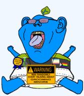 award badge blue_skin diaper ear faggot flag:minor_attracted_person flag:progress_pride_flag full_body glasses leaf logan map_(pedophile) open_mouth pedophile piss schlog sign soyjak_blog subvariant:pissbaby tinted_glasses urine variant:impish_soyak_ears // 1480x1700 // 112.8KB