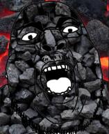 coal coal_background coal_skin fat glasses irl_background open_mouth soyjak stubble variant:chugsjak // 1124x1374 // 2.3MB