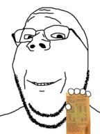 animated glasses hand holding_object paper receipt smile soyjak stubble subvariant:wholesome_soyjak variant:gapejak // 299x400 // 47.3KB