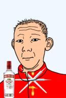 1864 alcohol bottle closed_mouth clothes ear flag flag:tula_oblast hair hammer neutral oblast russia smirnoff soyjak sword text track_suit transparent transparent_background tula_oblast variant:kuzjak vodka white_skin // 810x1192 // 156.8KB