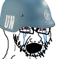 antichrist bloodshot_eyes clothes combat_helmet crying glasses helmet open_mouth soyjak stubble united_nations variant:cryboy_soyjak // 594x622 // 294.2KB