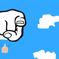 air_balloon angry animated balloon cloud drawn_background fire frown glasses hand head_box pointing pointing_at_viewer sky soyjak stubble variant:markiplier_soyjak // 438x279 // 1.4MB