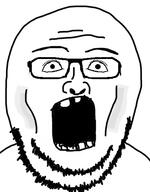 glasses open_mouth soyjak stubble template variant:robson // 410x524 // 44.5KB