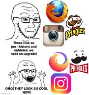 firefox glasses imgflip.com instagram logo minimalism open_mouth pringles stubble variant:soyak // 964x1024 // 102.6KB