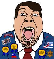 award brown_hair charlie_kirk dead flag:israel flag:united_states glasses hair israel judaism jude kike maga open_mouth republican shabbos soyjak stubble teeth template tongue turning_point_usa ugly united_states variant:bernd // 1200x1292 // 309.8KB