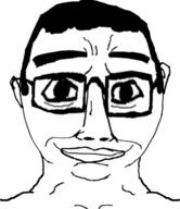 chud front_facing glasses smile soyjak stretched subvariant:chudjak_front subvariant:wesley variant:chudjak // 484x561 // 94.5KB