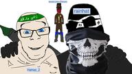 Hamas_2(namefag) arab arabic blue_eyes bothered_chud deceased_african_adolescent_(namefag) glasses hamas hamas_2 hang hanging jartycuck mask meta:tagme military nazism no_more_brother_wars pants_down rainhat rope rpg schutzstaffel skull subvariant:chudjak_front subvariant:obsessedchud sunglasses variant:chudjak variant:cobson variant:feraljak white // 1920x1080 // 596.4KB