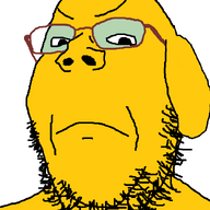 4chan angry animal closed_mouth dog ear get glasses janny meta:get soyjak stubble tripes variant:gapejak yellow // 600x800 // 37.0KB