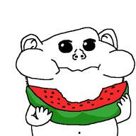 animated belly_button ear eating hand nose sisa_eyes variant:impish_soyak_ears watermelon // 450x450 // 58.0KB