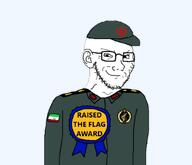 arm award closed_mouth clothes country flag flag:iran glasses iran irgc military military_uniform smug stubble symbol variant:soyak // 828x712 // 42.2KB