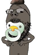 admin baby babyjak boot boot_(user) brown_skin caca cacaborea closed_mouth glasses high_quality high_res holding_object meta:high_resolution raised_eyebrow shoe smile stubble subvariant:wholesome_soyjak tinted_glasses variant:gapejak // 676x1021 // 118.2KB