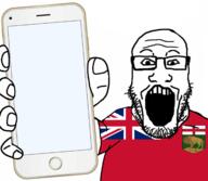 arm canada clothes country cross flag glasses hand holding_object holding_phone iphone manitoba open_mouth phone soyjak stubble subvariant:phoneplier subvariant:phoneplier_vertical template tshirt variant:markiplier_soyjak // 2160x1884 // 1001.7KB