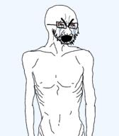 bloodshot_eyes crying emaciated glasses open_mouth soyjak starving stubble thick_eyebrows variant:cryboy_soyjak // 3000x3424 // 250.7KB