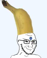 banana clothes food foodjak fruit fruit_label glasses hat series:fruiterz! smile smug soyjak stubble variant:soyak // 644x800 // 152.7KB