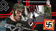 allah angry arabic_text bloodshot_eyes brenton_tarrant christchurch_shooting clothes crying cyrillic_text glasses gun hat irl_photo islam muslims nazi_flag nazism open_mouth soyjak stubble taqiyah variant:soyak // 1920x1080 // 401.2KB