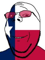 bald closed_mouth flag flag:texas glasses looking_at_you smile soyjak star_(symbol) stubble subvariant:wholesome_soyjak teeth tex_(user) texas tinted_glasses united_states variant:gapejak // 582x772 // 17.1KB