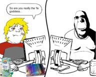 2soyjaks anime biting_lip bloodshot_eyes computer crystal_cafe drink estrogen evil fangs fat glasses groomer hand hrt mouse nate ominous shadow smile soy soy_milk soyjak_party soyteen speech_bubble subvariant:hornyson subvariant:shoyta text variant:cobson variant:gapejak yellow_hair // 1517x1218 // 741.0KB