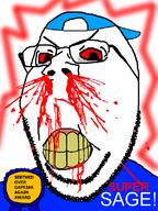 award blood blue_shirt clenched_teeth gapelee kys lee_goldson merge mucus namefags nosebleed rage red_eyes retard sage seething subvariant:wholesome_soyjak supersage teeth variant:feraljak variant:gapejak // 600x800 // 100.2KB