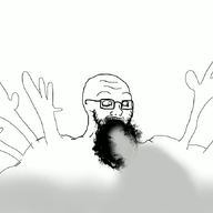 animated arm crazed distorted glasses hand moving open_mouth soyjak stubble subvariant:soyak_(crazed) variant:soyak // 1416x672 // 2.3MB