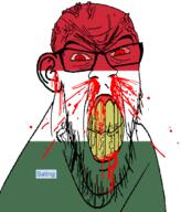 angry blood bloodshot_eyes clenched_teeth cracked_teeth ear flag flag:hungary glasses hair hungary mustache nosebleed red_eyes sating_(user) soyjak stubble subvariant:feralrage teeth variant:feraljak vein yellow_teeth // 1347x1575 // 92.2KB