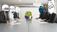 angry apu bloodshot_eyes blue_skin clenched_teeth closed_mouth clothes crying distorted ear frog frown glasses irl_background merge multiple_soyjaks mustache open_mouth pepe robot smile soot_colors soyjak stubble variant:cryboy_soyjak variant:feraljak variant:gapejak variant:impish_soyak_ears variant:kuzjak // 1920x1080 // 353.7KB