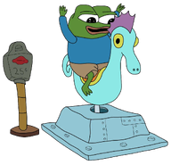 25 amphibian animal blue_shirt clothes foot frog full_body green_skin hand hands_up lips mechanism metal nas:pepe open_mouth pepe pepe_the_frog quarter seahorse subnas:apu tail text transparent_background // 1080x1041 // 509.6KB