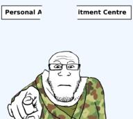 angry army camouflage clenched_teeth clothes glasses hand military mustache neutral personal_army pointing pointing_at_viewer soyjak stubble subvariant:neutralplier text variant:army variant:markiplier_soyjak // 1013x914 // 202.2KB