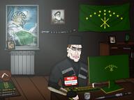 Adygea a10 a10_eyes abkhazian agartha andreinikashvili_(user) arm armor aryan aryan_chad blue_eyes body book bookshelf brown_hair buff caucasus cheese chokha circassia circassian circassian_cheese circassian_flag coffee computer desk desktop effortpost flag flag:circassia floor gaming ghost gigachad gradient heat high_effort high_res hyperborea kavkaz keyboard knight mouse mug muscular_male north_caucasus papakha papakhi papaq picture picture_frame plant pot room self_insert setup sonnenrad spear subvariant:perceptive_chud sword table tea tlepsh variant:chudjak wall white white_skin window // 1425x1068 // 1.7MB