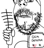 angry antenna coal gem gem_detector glasses hand holding_object soyjak stubble text variant:gapejak // 547x597 // 144.6KB