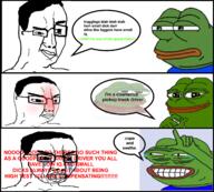 amphibian angry bloodshot_eyes crying distorted frog glasses greentext hair nas:pepe pepe_the_frog red_face smile smug soyjak speech_bubble text truck variant:chudjak vehicle // 1764x1586 // 1.5MB