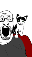 animal cat clothes glasses open_mouth stubble variant:markiplier_soyjak // 723x1258 // 48.9KB