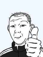 closed_mouth clothes ear hair hand smile smirk soyjak template thumbs_up track_suit variant:carterjak variant:kuzjak // 810x1080 // 68.2KB