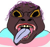 ack brown_skin brown_troonjak distorted open_mouth slopjak tranny variant:bernd // 1200x1125 // 99.8KB