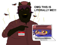 black_skin brown_skin cat_ear clothes hat hello_my_name_is_(sticker) jartyfly jimbo_(namefag) jimbo_(user) meta:namefags oneshot oneshot_pedo_nigger oneshotfag pixel_art pointing stinky variant:alicia variant:pointing_laptopjak // 2023x1595 // 393.2KB