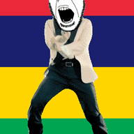 angry animated country dance flag flag:mauritius full_body gangnam_style glasses irl mauritius open_mouth soyjak stubble variant:cobson // 300x460 // 498.7KB